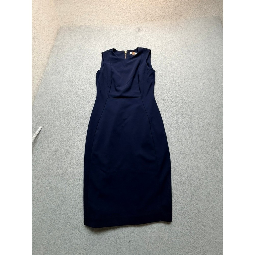 Calvin Klein Womens Navy Blue Sleeveless Sheath Dress Professional Workwear 4